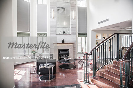 Bright, airy, modern living room.