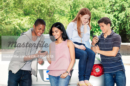 Teenagers with car