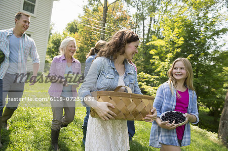 A family summer gathering at a farm. A shared meal, a homecoming.