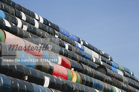 Oil barrels stacked up
