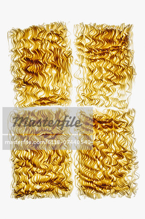 Organic (wheat flour) ramen noodles on white background