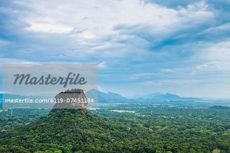 Sigiriya Rock Fortress, UNESCO World Heritage Site, seen from Pidurangala Rock, Sri Lanka, Asia