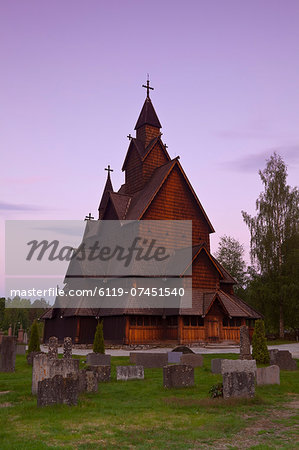 The impressive exterior of Heddal Stave Church, Norway's largest wooden Stavekirke, Notodden, Telemark, Norway, Scandinavia, Europe