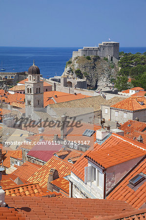 Old Town rooftops, UNESCO World Heritage Site, Dubrovnik, Dalmatian Coast, Croatia, Europe