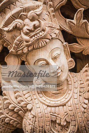 Wood carving, Mandalay, Mandalay Region, Myanmar (Burma), Asia