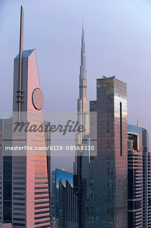 Burj Khalifa and Dubai skyline, Dubai, United Arab Emirates, Middle East