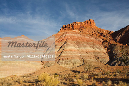 Cliffs at sunset, Paria Movie Set, Grand Staircase-Escalante National Monument, near Page, Arizona, United States of America, North America