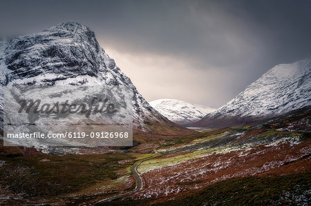 Glencoe in winter, Highland Region, Scotland, United Kingdom, Europe