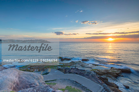 Bondi to Bronte walk at dawn, Bondi Beach, Sydney, New South Wales, Australia, Pacific
