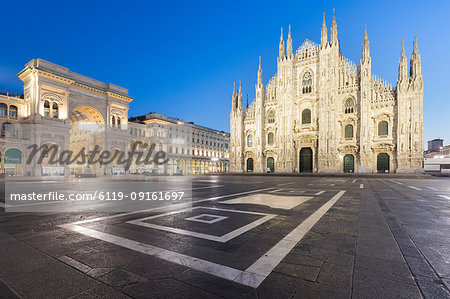 Milan Cathedral (Duomo) and Galleria Vittorio Emanuele II at dusk, Milan, Lombardy, Italy, Europe Milan Cathedral (Duomo) and Galleria Vittorio Emanuele II at dusk, Milan, Lombardy, Italy, Europe