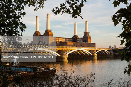 Battersea Power Station and Battersea Bridge, London, England, United Kingdom, Europe