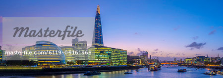 The Shard and City Hall by River Thames, Southwark, London, England, United Kingdom, Europe