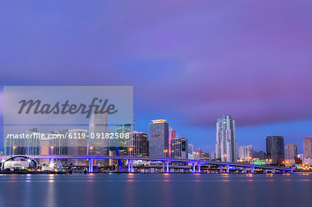 Skyline of Downtown Miami from Watson Island, Miami, Florida, United States of America, North America