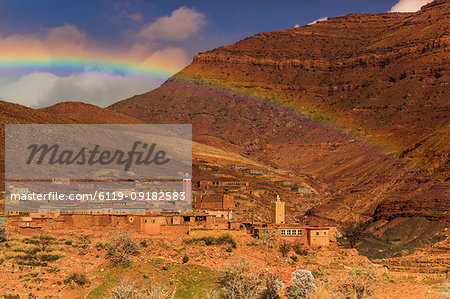 Rainbow across the Dades Gorges, Morocco, North Africa, Africa Rainbow across the Dades Gorges, Morocco, North Africa, Africa