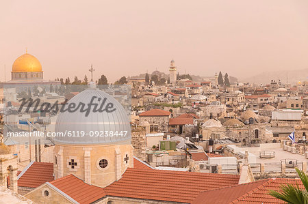 View of Dome of the Rock and the Old City, UNESCO World Heritage Site, Jerusalem, Israel, Middle East