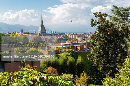 View of Turin from near Santa Maria del Monte dei Cappuccini, Turin, Piedmont, Italy, Europe