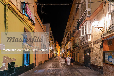 Street in old town of Cadiz, Spain, Europe