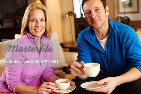 Couple having cup of coffee together