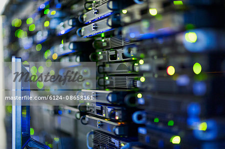 Close up server room rack panel Close up server room rack panel
