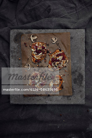 Pizza on cutting board