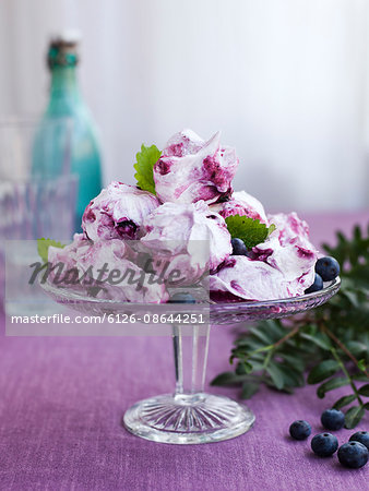 Sweden, Bilberry meringue on cakestand