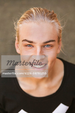 Sweden, Portrait of blonde teenage boy (16-17)