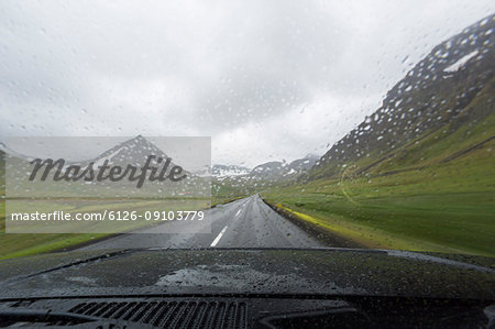 View from a car of a rural road