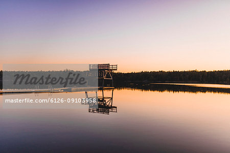 Wharf at Lake Flaten in Sodermanland, Sweden