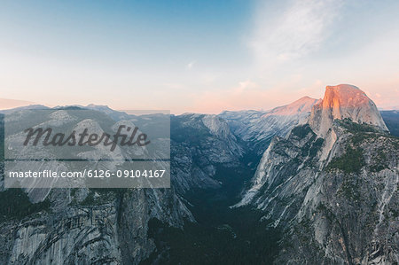 Half Dome at sunset in Yosemite National Park