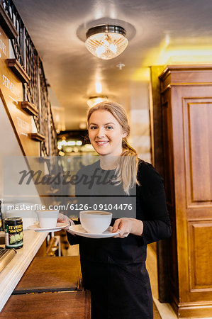Waitress at bakery in Sweden