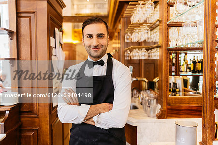 Waiter at bakery in Sweden
