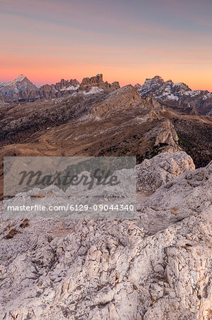 Views of mount Antelao,Croda da Lago group and mount Pelmo,Cortina d'Ampezzo,Belluno district,Veneto,Italy,Europe