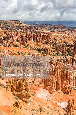 Hoodoos landscape from Inspiration Point. Bryce Canyon National Park, Garfield County, Utah, USA.