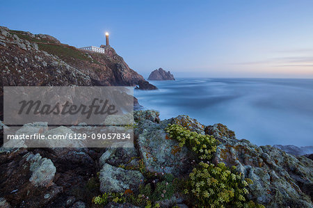 Cabo Vilan, Camarinas, A Coruna district, Galicia, Spain, Europe. View of Cabo Vilan lighthouse