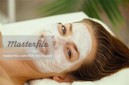 Woman wearing face mask