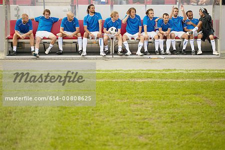 Footballers on the bench