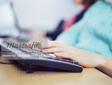 Girl using computer