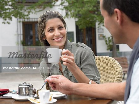 Couple having coffee