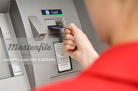 Person using cash machine