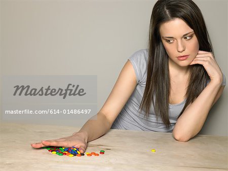 Young woman with sweets