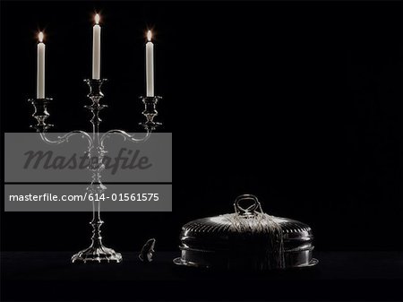 Candlestick mouse and platter