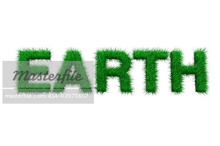 Earth written in grass