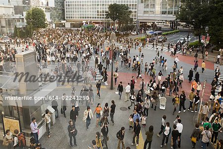 People on pedestrian crossing in tokyo