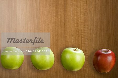 Apples in a row