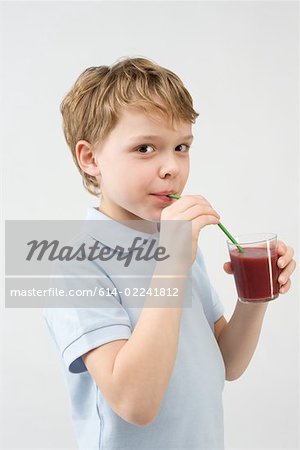 Boy drinking smoothie