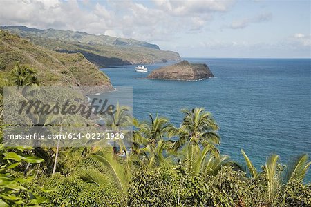 View of the coastline of hiva oa