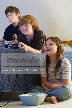 Friends playing a video game