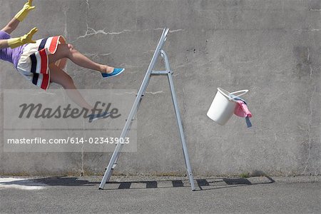 woman falling over