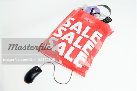 Shopping bag and a mouse