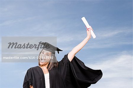 Young woman graduating